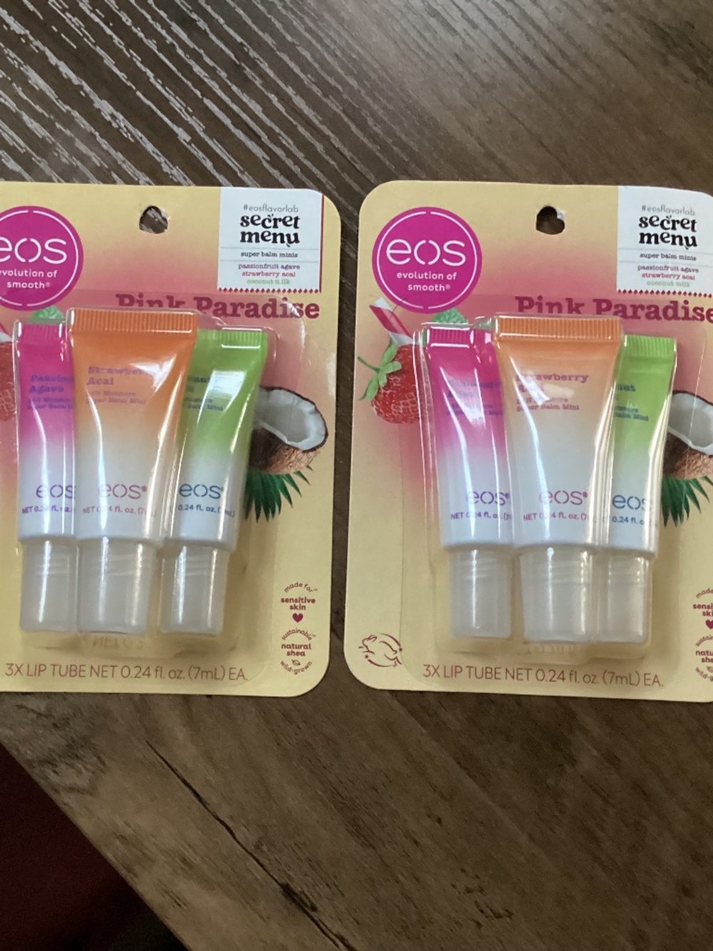 EOS Flavor Lab Secret Menu Super Balm Minis Pink Paradise Lip Balm Bundle New